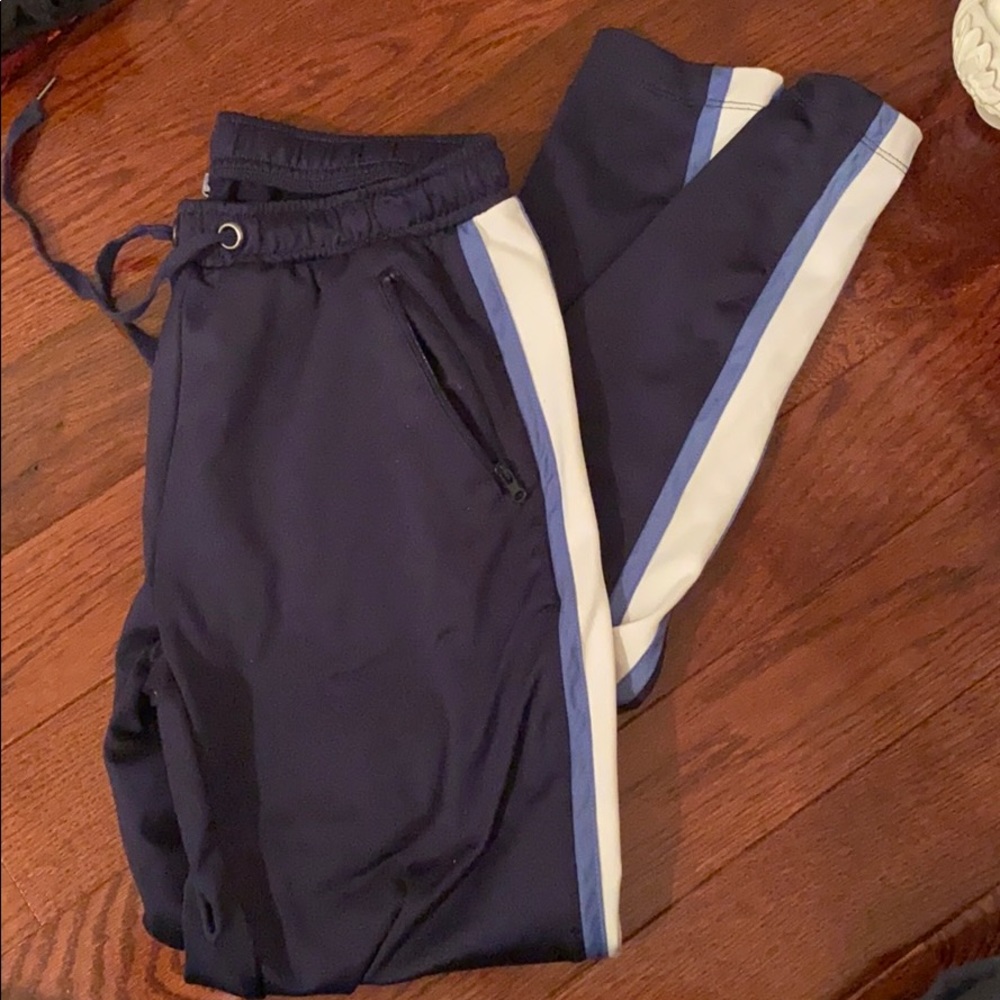 blue track pants
